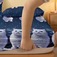 Sábana De Cama Con Patrón De Gato Blanco De Ojos Azules Mate 1 Pieza Cobija Para Dormitorio Hecha De Poliéster 100% - details 4