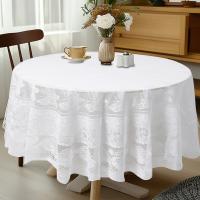 Mantel Redondo De 180cm Blanco Con Bordado De Mariposa Para Bodas Y Eventos Decoración De Mesa De Hotel Y Banquete - details 7