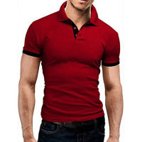 Camisa Polo Hombre Verano Nueva Cuello Vacío Manga Corta Transpirable Moda Negocios Marca Ropa Hombre Estilo Casual Contraste De Colores - details 7