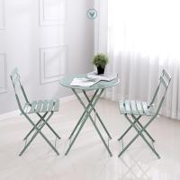 Juego de Mesa y sillas Plegables para balcón al Aire Libre de Tres Piezas, Juego de Mesa y sillas de Taberna para terraza de Acero, Juego de Muebles de Mesa y Silla Plegables de 3 Piezas - details 1