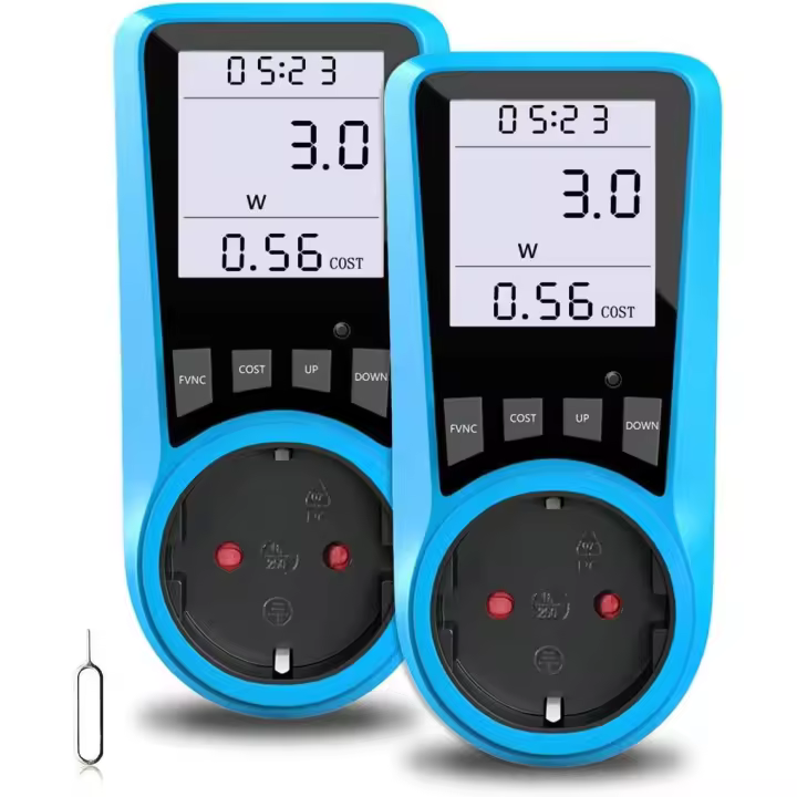 Medidor de Electricidad, Medidor de Electricidad BMK, Medidor de Potencia, Medidor De Costo de Energía, Toma de Corrientes, protección Contra sobrecarga de 3680 W (2 piezas) - 1