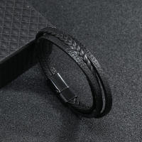 Pulsera De Cuero Para Hombre Estilo Moderno Con Hebilla Magnética Desmontable Y Diseño De Enredado Accesorios Deportivos Para Ciclismo - details 6
