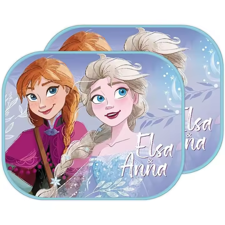 Parasol para coche infantiles Frozen Anna y Elsa | Pack de 2 parasoles para ventanas laterales - 1