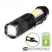 Mini Linterna LED Recargable USB Táctica Con Luz Potente Y Zoomable 5 PCS Lámpara De Emergencia Ajustable Para Escalada Camping Y Senderismo - details 0