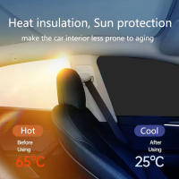 2pcs Cortinas De Sol Para Coche Negro Puro Protección Solar Y Antiglareante Visera Magnética Protectora Contra El Calor Y Los Rayos UV - details 5