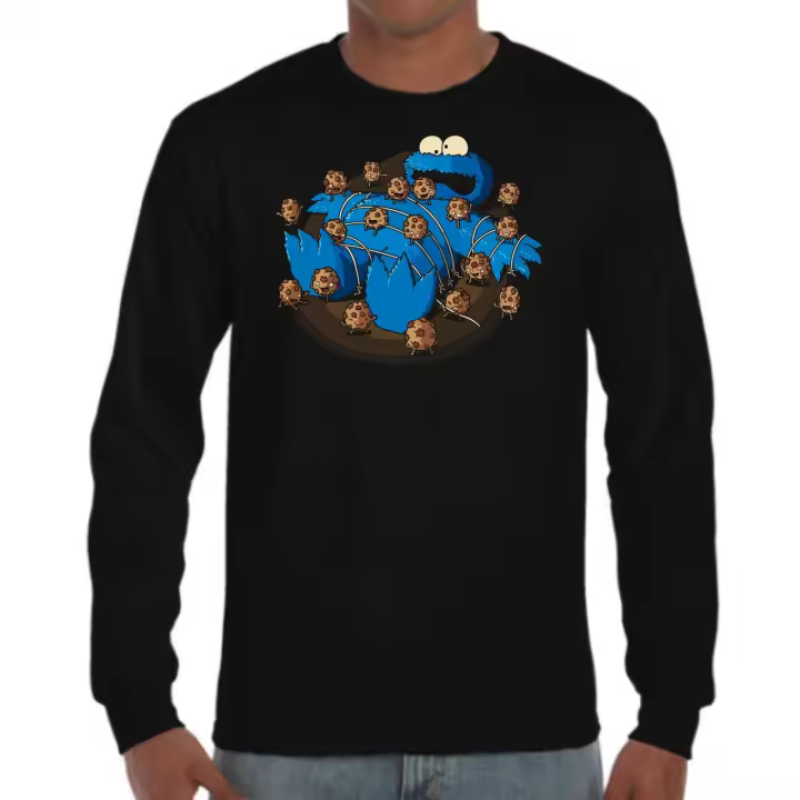The Fan Tee Camiseta Manga larga de HOMBRE Divertidas Galletas Monstruo Cookis 304 - 1