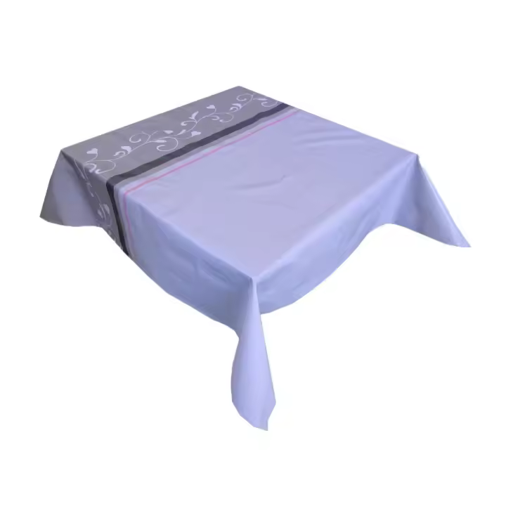 Mantel de hule estampado por metros - Cenefa largo de Mesa Gris 43172-1    mantel por metros; manteles; mantel barato; mantel jardín - 1