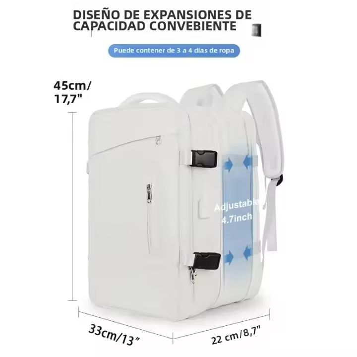 Mochila De Viaje Likros Para Mujeres Con USB Expansible Weekender De Senderismo Para Hombres Portátil 40L Impermeable - 1