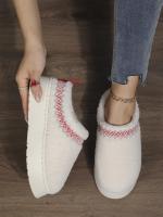 Botas De Nieve Para Mujer Con Suela De Cashmere Grueso Y Plataforma Botas Cortas De Algodón Con Flip-flops Planas Cierre De Cordón Suela De Goma Talla Única - details 10