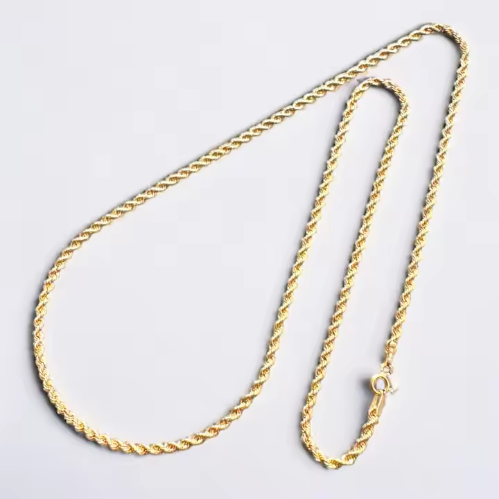 Collar Cordón Salomónico 2.00 mm 50 cm Oro 18 Kilates, con certificado de calidad - 1
