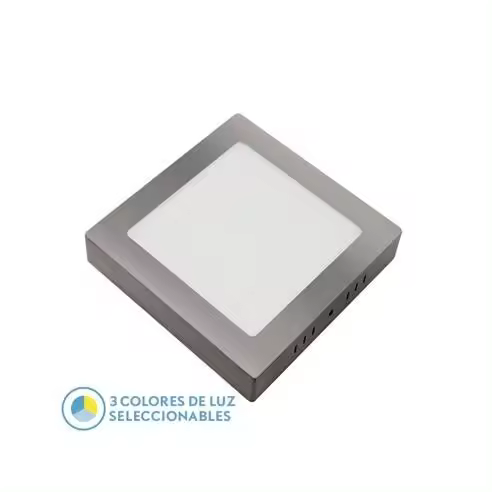FABRILAMP Downlight Superficie Gabro 24w 3000k-4000k-6500k Niquel 2160lm 3,5x29x29 Cm - Alta Luminosidad - 1