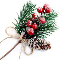 Decoración De Navidad Artificial Cones Ramas Y Bayas De Madera Para Artesanía Y Wreaths Decoración De Habitación Para El Hogar - details 6
