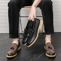 Zapatos De Liderazgo Elegante Para Hombre Casual Formal Slip-on Loafers De Cuero Tassel Para Noche Fiesta Boda Zapatos De Velada - details 17