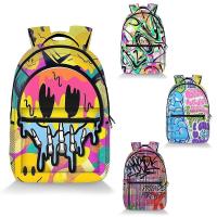 Graffiti impreto mochila de moda de gran capacidad simple - details 1