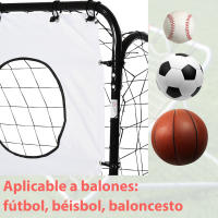HOMCOM Portería de Fútbol Puerta de Fútbol con Soporte de Metal Lona de Precisión y Red para Entrenamiento de Fútbol en Jardín Aire Libre 240x88x174 cm Blanco - details 3