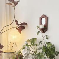 Espejo De Pared Con Soporte Para Vela Para Chimenea Entrada Dormitorio Marco De Madera Decorativo Para Sala De Estar Estilo Rústico - details 7