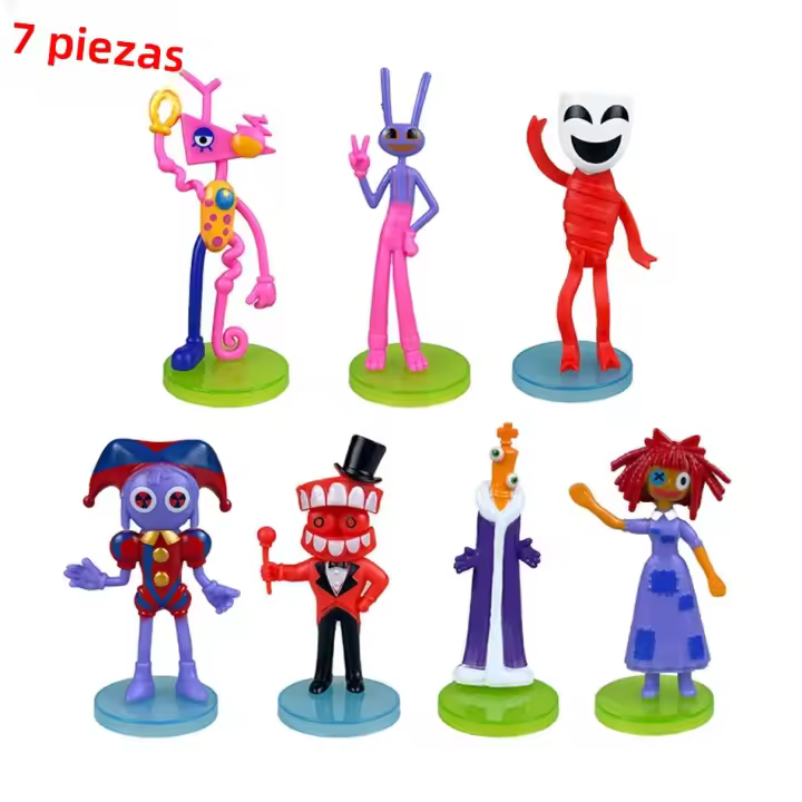 7pcs Figura Digital Sorprendente Pomni Y Jax Muñeco De Peluche Juguetes Para Niños Y Niñas Ideal Para Navidad Circulo Del Circo - 1