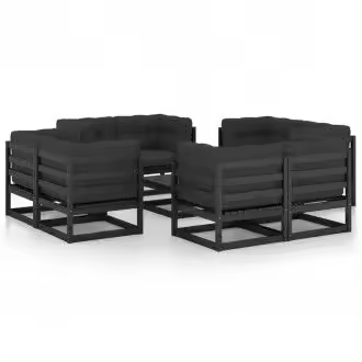 VIDAXL 3076343 conjunto de muebles para jardín con un diseño moderno en color gris antracita y negro vida xl - 1