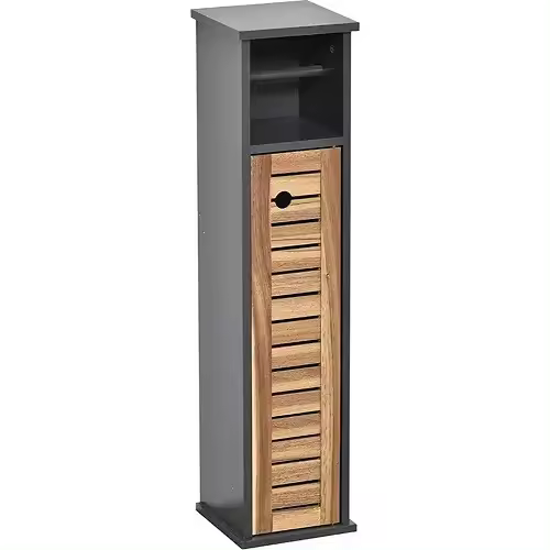 Mueble Portarrollos Baño JJA Gris Oscuro/natural 75x18x18 Cm - 1