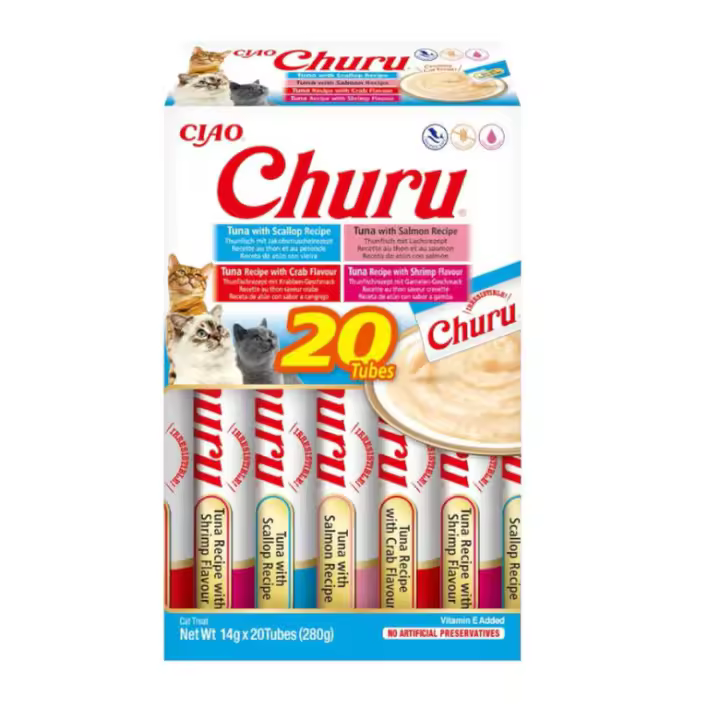 Churu Variedades de Atún y Marisco Snacks para Gatos - 1