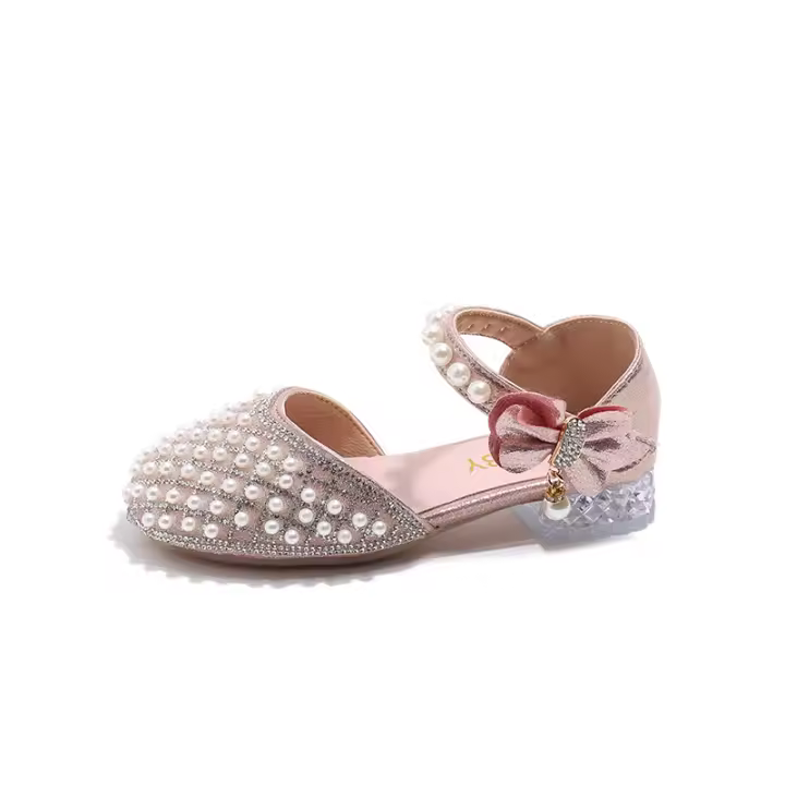Zapatos De Princesa Para Niñas Plata Cristal Alta Moda Antideslizante Sandalias De Niños Suela De Goma Talla Verdadera Para Verano - 1