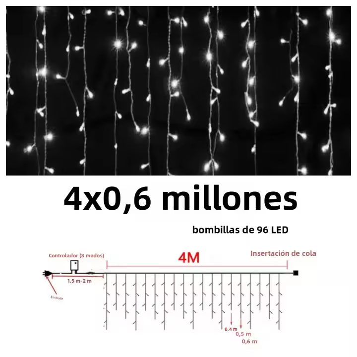 Guirnalda De Luces LED Para Exterior Con Diseño De Copos De Nieve Y Filamentos De Hadas Ideal Para Decoración De Jardín Y Fiestas Navideñas Enchufe EU - 1