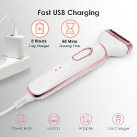Epilador Eléctrico Para Mujer Recortadora De Cuerpo Painless Cordless Trimmer Peluca Facial Pierna Bikini 4 En 1 Eliminador De Vello - details 8