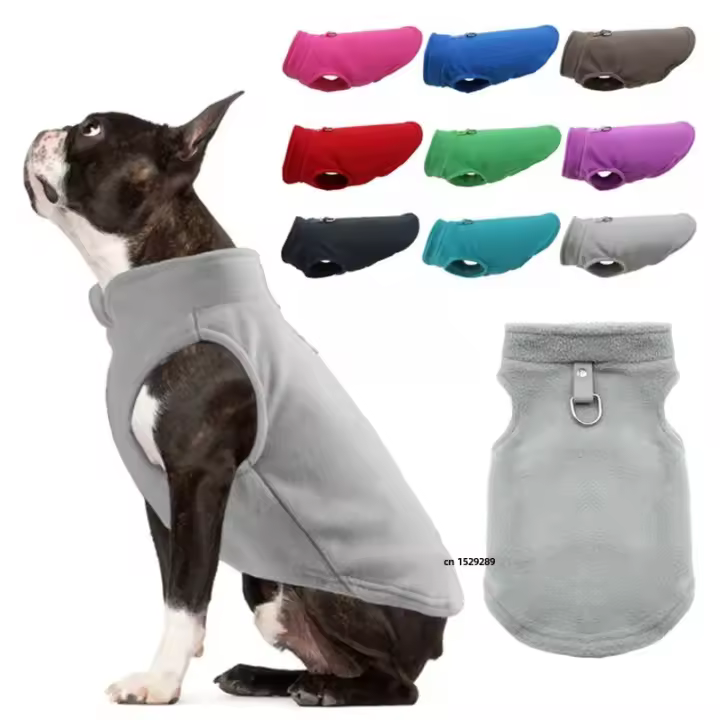 Ropa Térmica Para Perros Y Gatos Pequeños Con D-Ring Chaqueta De Invierno Para Bulldog Francés Chihuahua Vestido De Peluche Para Mascotas - 1