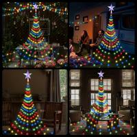 Cadenas De Luces Solar Impermeable De 9.8Ft Con 280 LED Y 8 Modos Para Jardín Camping Decoraciones Navideñas Al Aire Libre Pentagram - details 0