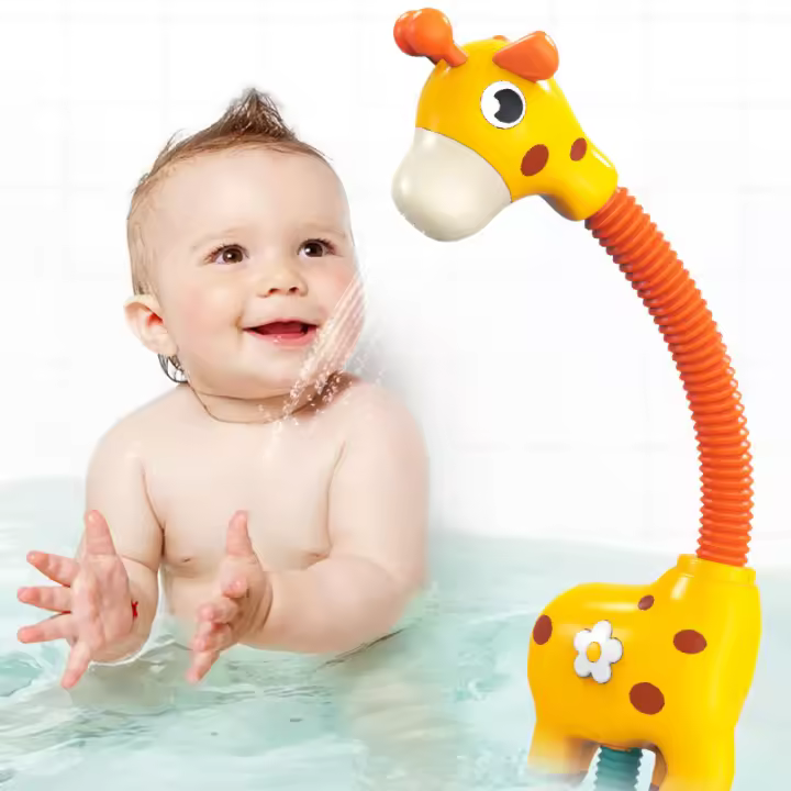 Juguetes de Baño para Bebés Giraffe Eléctricos con Rociador de Agua Juguetes de Piscina para Recién Nacidos y Niños Pequeños Peluquería de Juegos Seguros para Niños - 1
