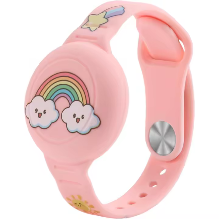 Pulsera Airtag impermeable para niños, ajustable, diseño de dibujos animados de tiburón lindo oculto, soporte para etiquetas de aire, silicona antipérdida, pulsera GPS para niños pequeños - 1