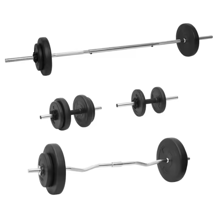 vidaXL Juego de barras y mancuernas con discos en peso 60 kg/30 kg - 1