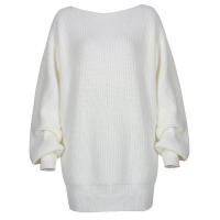 Vestido De Lana Gruesa Para Mujer Estilo Casual Cuello Abierto Manga Larga Color Sólido Diseño Suelto Mini Vestido De Otoño Invierno - details 20