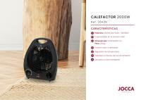 Calefactor Jocca eléctrico, portátil, de tamaño compacto, con 2 velocidades de función calor, función ventilador, regulador de la temperatura ambiente y 2000W de potencia - details 2