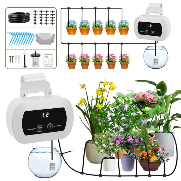 Kit De Riego Por Drip Para Plantas En Maceta Sistema De Riego Automático Para Jardín Balcones Y Estufas Solar DIY - 1