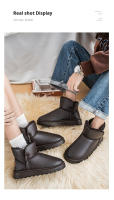 Botas De Invierno Para Hombres Y Mujeres Impermeables De Cuero Con Peluche Caliente Suela De Goma Botas De Nieve De Media Pantorrilla Casual Tallas Grandes - details 8