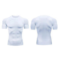 Camiseta De Compresión Para Hombre Verano Manga Corta Fitness Running Deporte Gimnasio Ropa Casual De Alta Calidad Tallas Verdaderas - details 4
