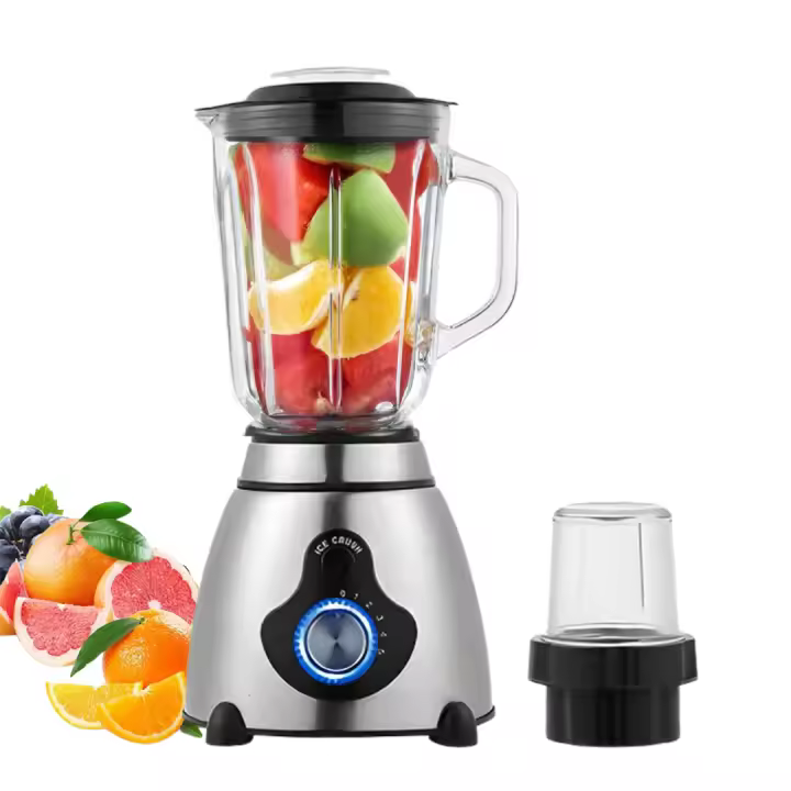 Licuadora y Molinillo con vaso de vidrio / 800w/ Rosenberg / 1.5 Litros,  5 Velocidades + Pulso/ batidora mezcladora/ base acero inoxidable - 1