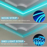 Lámpara Inteligente WIFI LED Neón Silicón Negro RGB Luz De Pared Decoración Trabaja Con Tuya Smart Life Alexa Resistente Al Agua - details 3