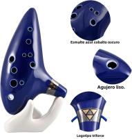 OCARINA Nueva 12 Agujeros Alto C Cerámica Piccolo Instrumento Musical Regalo Para Niños Y Adultos Con Soporte Libro De Música Correa Para El Cuello Y Bolsa - details 4