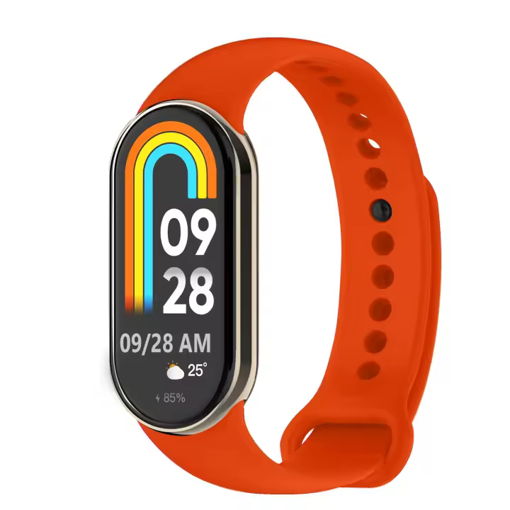 Ociodual Correa de Recambio Compatible con Xiaomi Mi Band 9 y Mi Band 8, de color Rojo Original, Repuesto de Silicona Suave Flexible Sport Goma Transpirable - 1