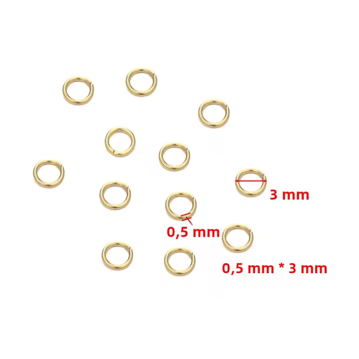 100pcs Anillos De Salto De Acero Inoxidable Con Pintura De Oro Real Para Suministros De Joyería DIY Accesorios Para Collares - 1