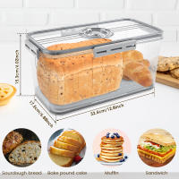 Caja De Almacenamiento Para Pan De Grado Alimenticio Con Registro De Tiempo De Cierre Caja De Alimentos Para Sandías Verduras Frutas Estilo Moderno Material PET - details 6