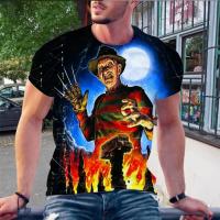 Camiseta De Verano Con Estampado 3D De Freddie Kruger Horror Película Callejera Corta Manga Moda Deportiva Top Casual Para Hombre - details 13