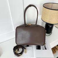 Bolso De Hombro Para Mujer En Cuero Genuino Split Tamaño Grande Color Marrón Y Negro Estilo De Lujo Y Moda Bolso Cruzado - details 7