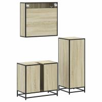 vidaXL Set de muebles de baño 3 pzas madera contrachapada roble Sonoma - details 4