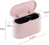 Bote de basura de mesa pequeño con tapa de botón para oficina, baño, cocina y dormitorio, almacenamiento de alimentos para mascotas (rosa) - details 0