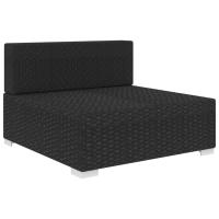 vidaXL Asiento seccional central y cojines 1 ud ratán sintético Marrón, Negro y blanco, Gris Conjunto Terraza Muebles Jardín Exterior Juego de Muebles de jardín Mueble Jardín Exterior Muebles de Salon Exterior - details 2