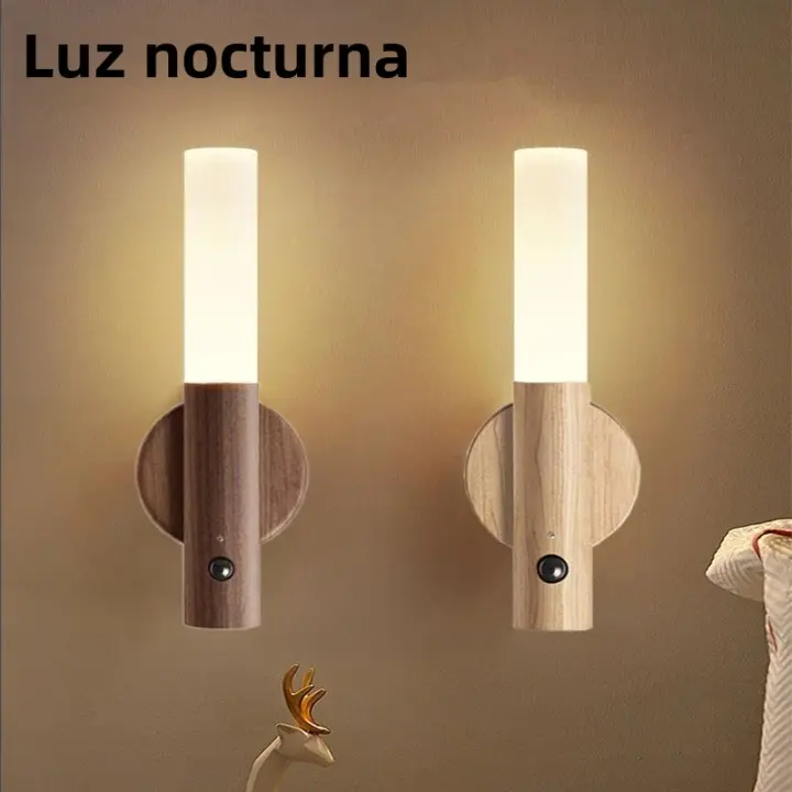 Lámpara De Pared LED Recargable Con Sensor De Movimiento Inteligente Luz Nocturna Magnética Para Pasillo Y Escaleras Portátil - 1