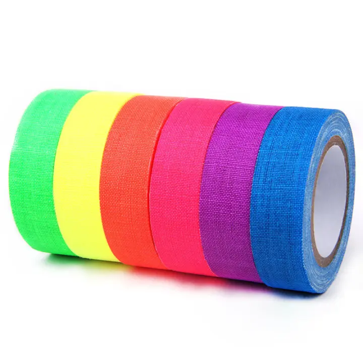 6 Rolls De Cinta Luminosa Seguridad Advertencia UV Reactiva Cinta Fluorescente Para Luz De Banda Neón Gaffer Decoración Para El Hogar - 1